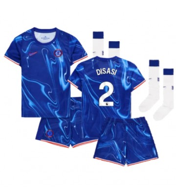 Chelsea Axel Disasi #2 Primera Equipación Niños 2024-25 Manga Corta (+ Pantalones cortos)